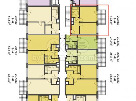 pudorys podlazi 203.png | Prodej bytu, 2+kk, 50 m²