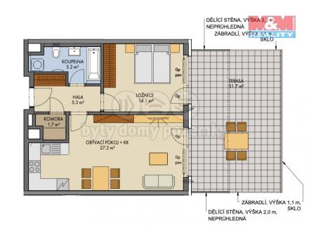 pudorys krocinka 1.png | Prodej bytu, 2+kk, 93 m²