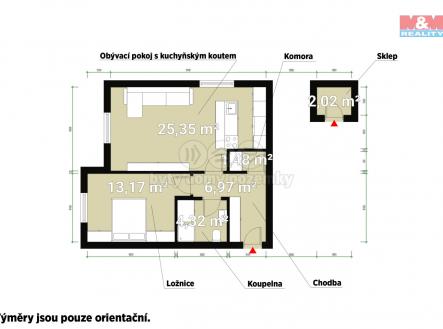 Půdorys (5).jpg | Prodej bytu, 2+kk, 52 m²