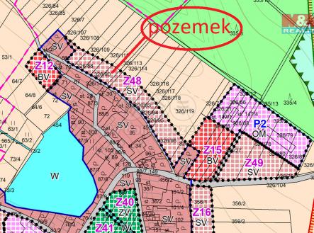 pozemek v ÚP.png | Prodej - pozemek pro bydlení, 696 m²