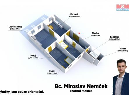 půdorys.jpg | Pronájem bytu, 3+1, 87 m²