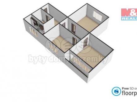 Půdorys | Prodej bytu, 3+1, 70 m²