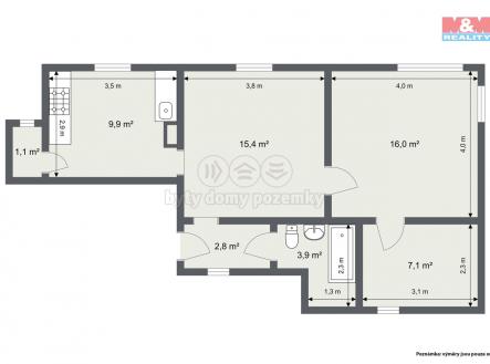 2D Floor Plan.jpg | Prodej bytu, 3+1, 56 m²