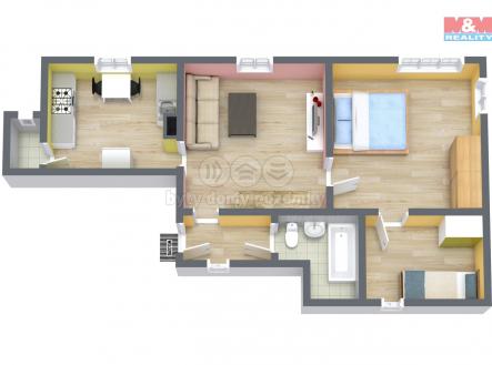 3D Floor Plan.jpg | Prodej bytu, 3+1, 56 m²