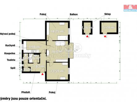 Půdorys.jpg | Prodej bytu, 3+1, 70 m²