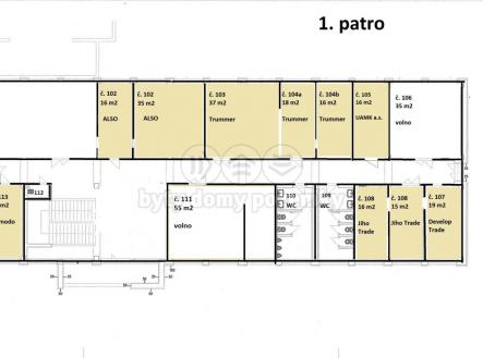 1 patro_obsazenost_04_2024.jpg | Pronájem - kanceláře, 70 m²