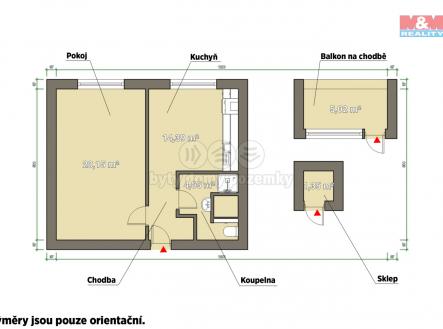 půdorys.jpg | Pronájem bytu, 1+1, 44 m²