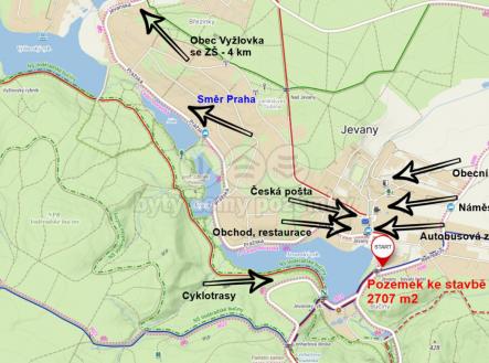 Mapa okolí Jevany 2707m.jpg | Prodej - pozemek pro bydlení, 2 707 m²