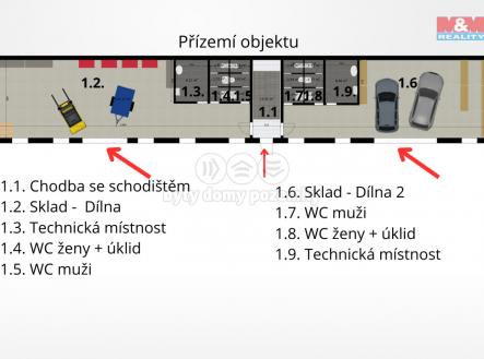 Půdorys přízemí 2D | Prodej - kanceláře, 465 m²