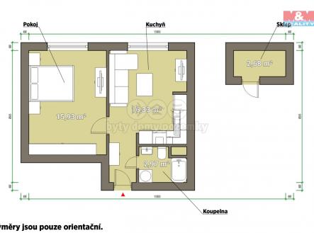 pudorys.jpg | Prodej bytu, 1+1, 36 m²