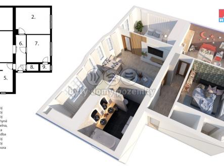 Půdorys | Prodej bytu, 4+kk, 86 m²