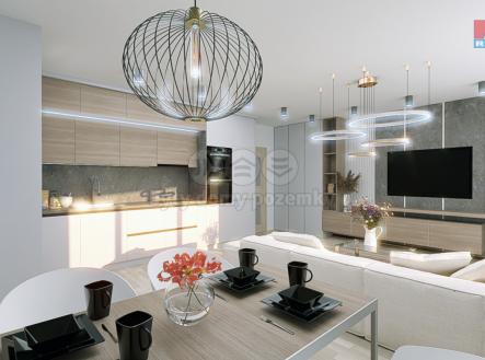Obývací pokoj s kuchyní | Prodej bytu, 3+kk, 81 m²