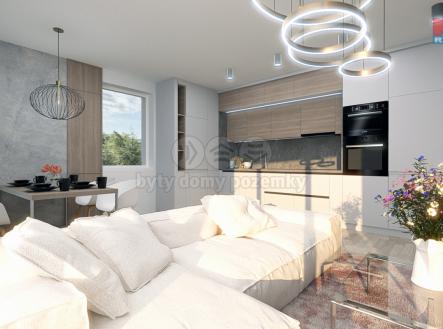 Obývací pokoj s kuchyní | Prodej bytu, 3+kk, 81 m²