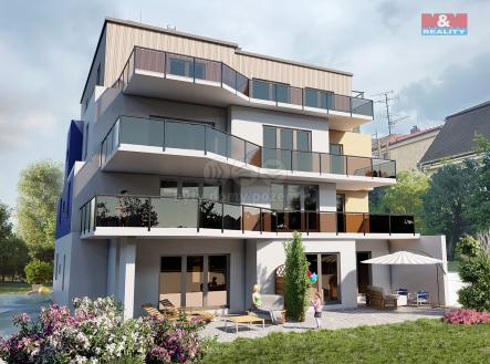 Pohled na terasovou část bytového domu | Prodej bytu, 3+kk, 81 m²