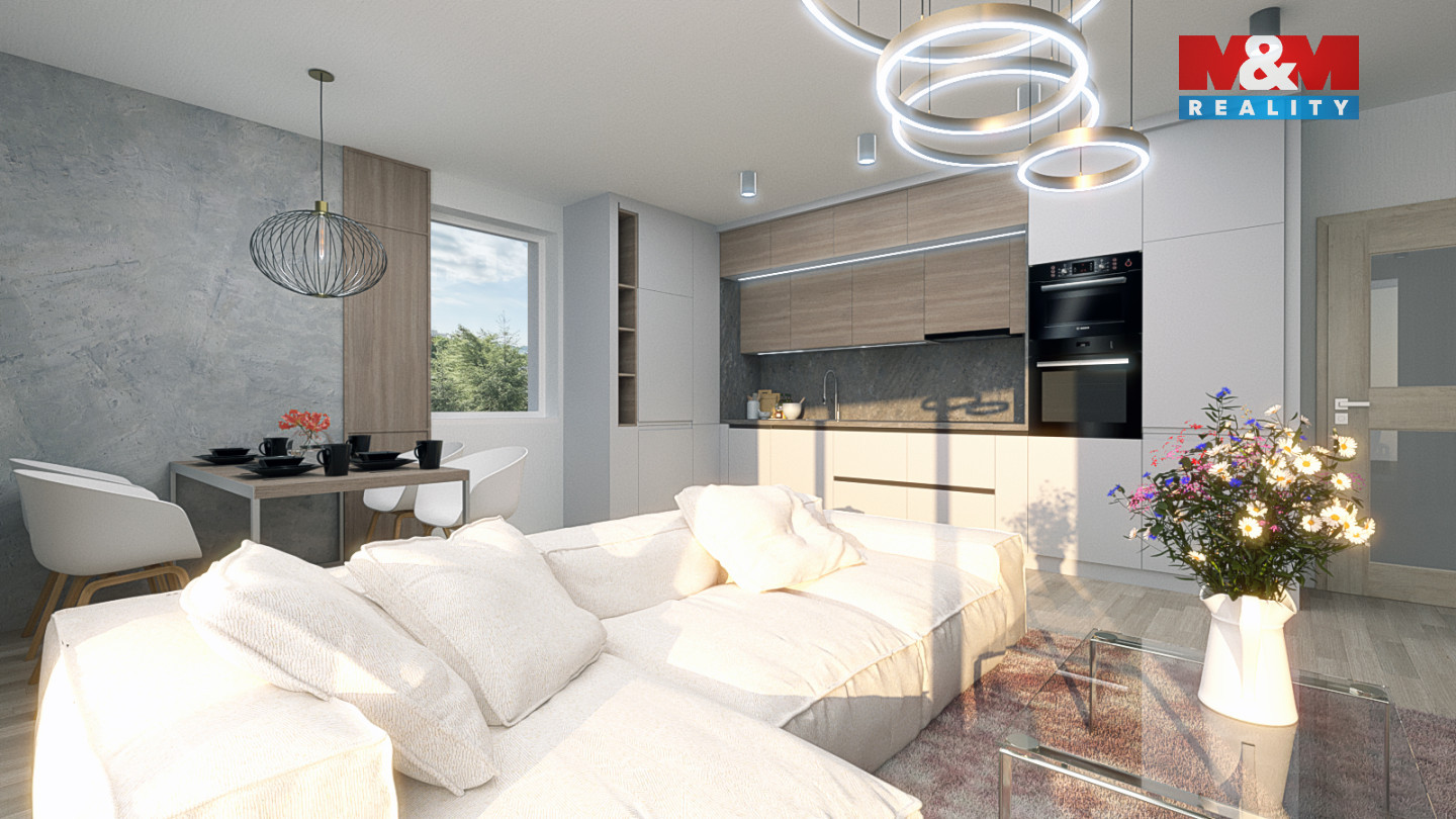 Obývací pokoj s kuchyní