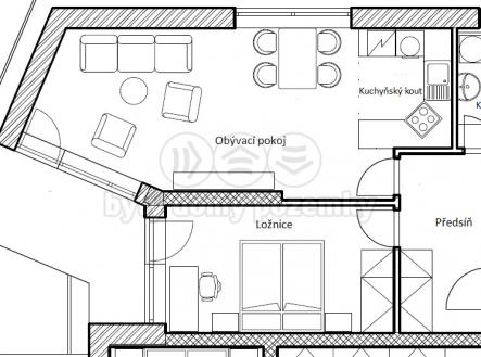 plánek bytu.png | Prodej bytu, 2+kk, 58 m²