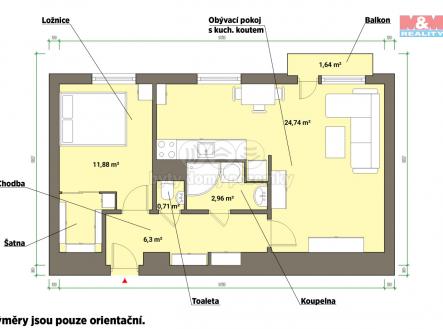 pudorys.jpg | Prodej bytu, 2+1, 47 m²