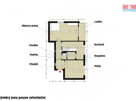 Půdorys.jpg | Pronájem bytu, 2+1, 55 m²