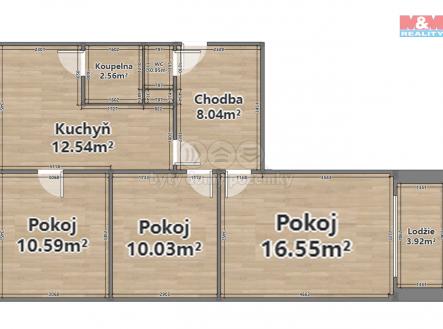 Rozměry.jpg | Prodej bytu, 3+1, 61 m²