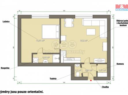 pdorys.jpg | Pronájem bytu, 2+kk, 53 m²