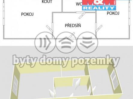 půdorys  | Prodej bytu, 2+kk, 43 m²