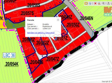 mapa Drodín ÚP.png | Prodej - pozemek pro bydlení, 778 m²