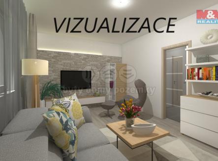 vizualizace obyvak 1.png | Pronájem bytu, 3+kk, 67 m²