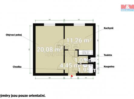 Půdorys.jpg | Pronájem bytu, 1+1, 39 m²