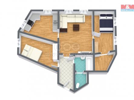 3D Floor Plan.jpg | Prodej bytu, 3+kk, 65 m²