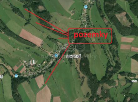 mapa obce.png | Prodej - pozemek, trvalý travní porost, 121 606 m²