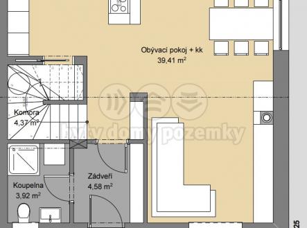 půdorys pravý 1NP.jpg | Prodej - dům/vila, 103 m²