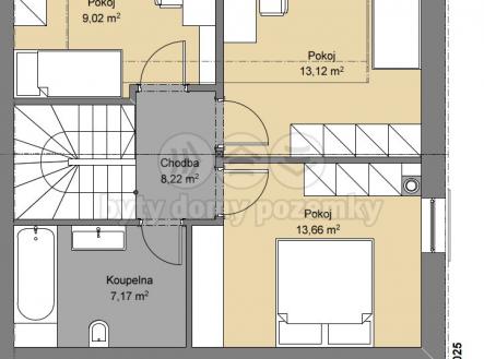 půdorys pravý 2NP.jpg | Prodej - dům/vila, 103 m²