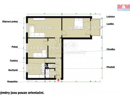 Půdorys.jpg | Prodej bytu, 3+1, 75 m²