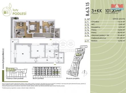 Karta bytu | Prodej bytu, 3+kk, 91 m²