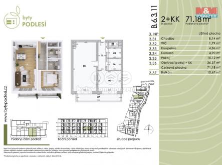 Karta bytu | Prodej bytu, 2+kk, 71 m²