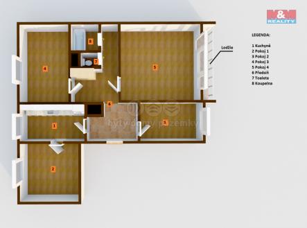 půdorys | Prodej bytu, 4+1, 83 m²