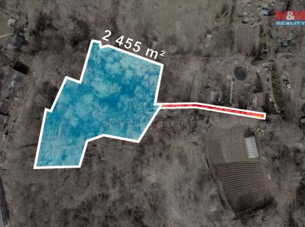 Pohled na prodávaný pozemek | Prodej - pozemek pro bydlení, 2 455 m²