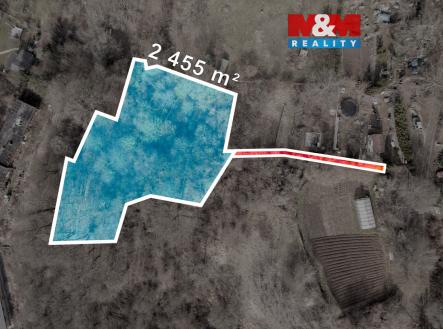Pohled na prodávaný pozemek | Prodej - pozemek pro bydlení, 2 455 m²
