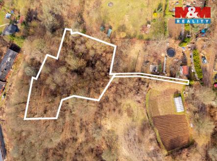 Pohled na prodávaný pozemek | Prodej - pozemek pro bydlení, 2 455 m²