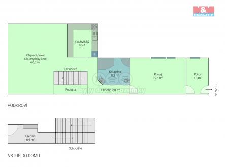 Brno-Bosonohy, 3+kk - půdorys | Prodej bytu, 3+kk, 110 m²