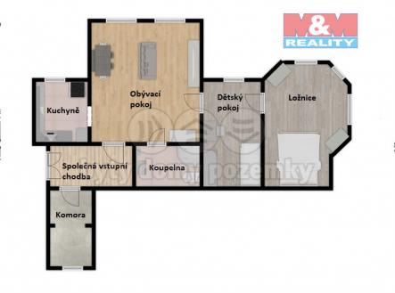 Půdorys | Prodej bytu, 3+kk, 56 m²