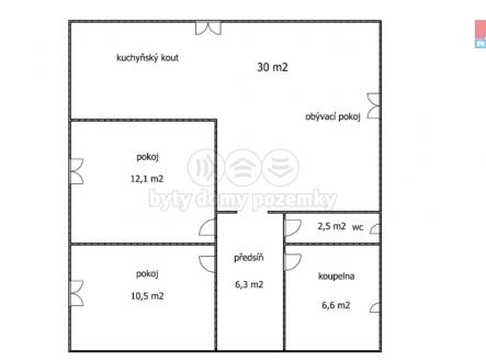 půdorys byt 3kk.jpg | Pronájem bytu, 3+kk, 68 m²