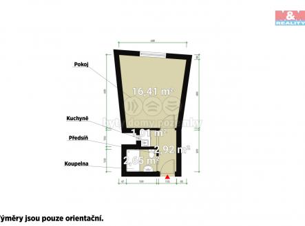 Půdorys.jpg | Pronájem bytu, 1+kk, 23 m²