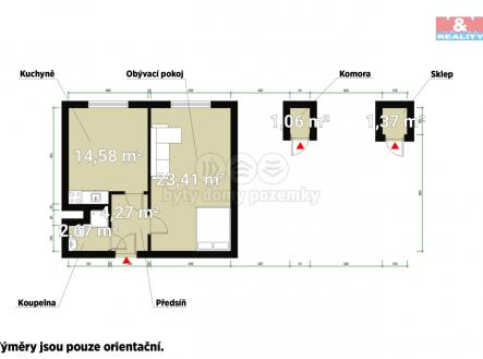 Půdorys.jpg | Pronájem bytu, 2+kk, 45 m²