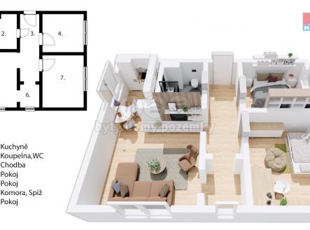 Půdorys__Adrspach.jpg | Pronájem bytu, 3+kk, 58 m²