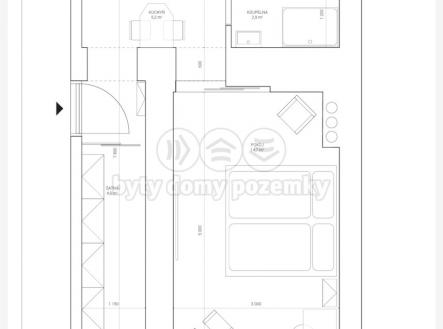 Půdorys Kopečná.jpg | Prodej bytu, 1+1, 24 m²