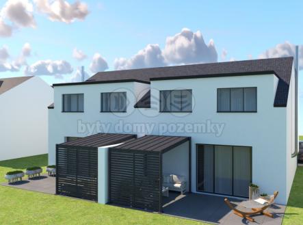 Render zadní pohled 1.jpg | Prodej - dům/vila, 98 m²