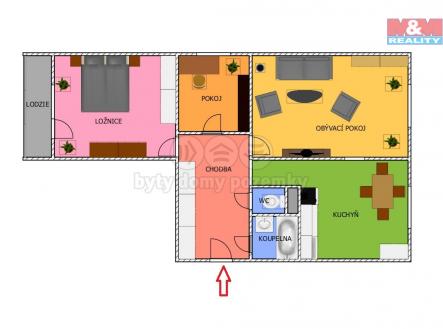 PŮDORYS.jpg | Prodej bytu, 3+1, 73 m²