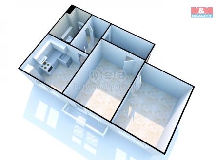 půdorys | Pronájem bytu, 2+1, 46 m²