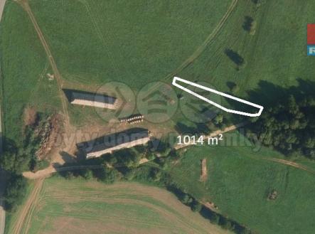 pole obrys.jpg | Prodej - pozemek, zemědělská půda, 1 014 m²
